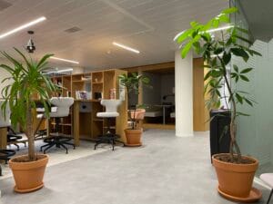 Modern shared coworking area with natural light at FTC Paris