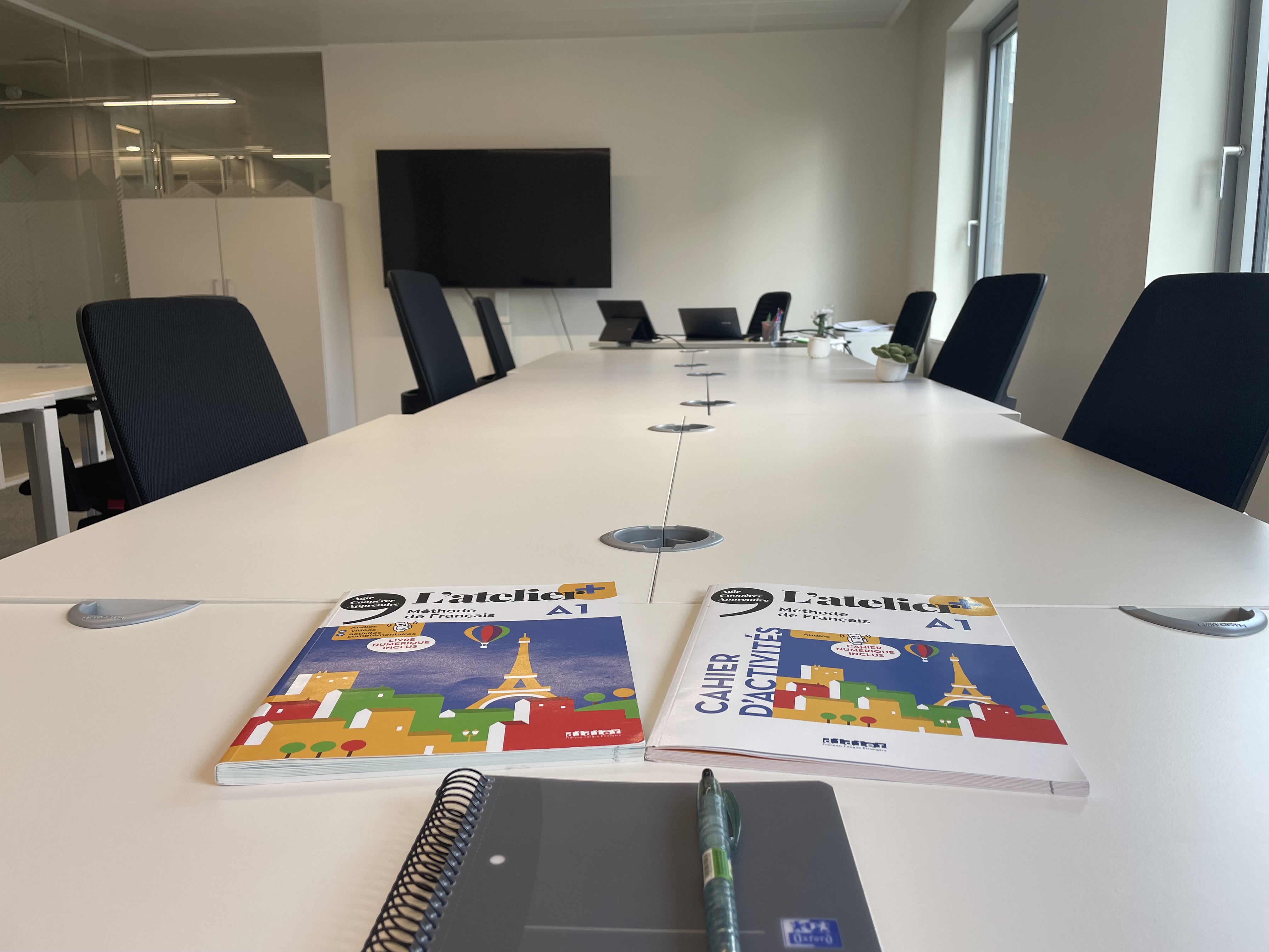 Student perspective of a French course session in a comfortable and quiet learning environment